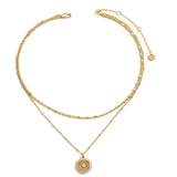 Chain Paired With Crystal Medal Pendant